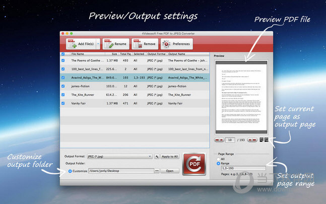 4Videosoft Free PDF to JPEG Converter MAC版