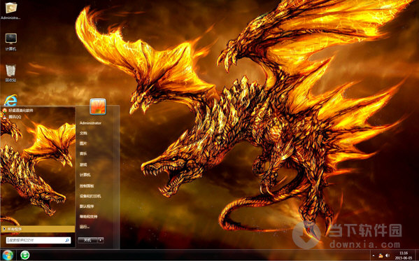 烈焰金龙win7主题免费版